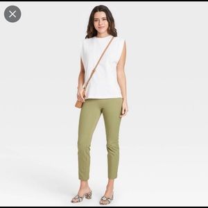 A New Day High Rise Skinny Ankle Pants Green- Size 10